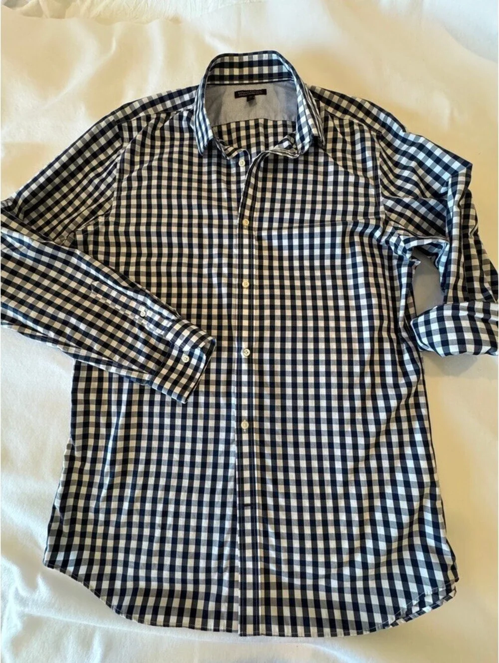 Banana Republic Men's Non-Iron Tailored Slim Fit Checkered Dress Shirt XL Tall